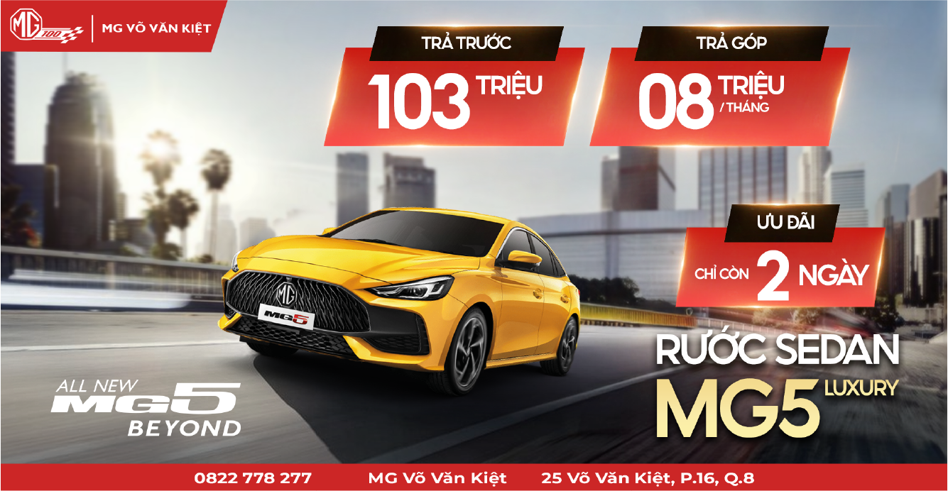 TRẢ TRƯỚC 103 TRIỆU, RƯỚC SEDAN MG5 LUXURY!